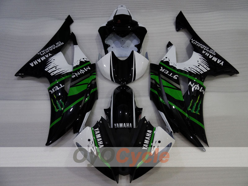 Kit de carenado por inyección para YZF-R6 08-16 - Verde, Blanco, Negro - Monster #OYO87905963