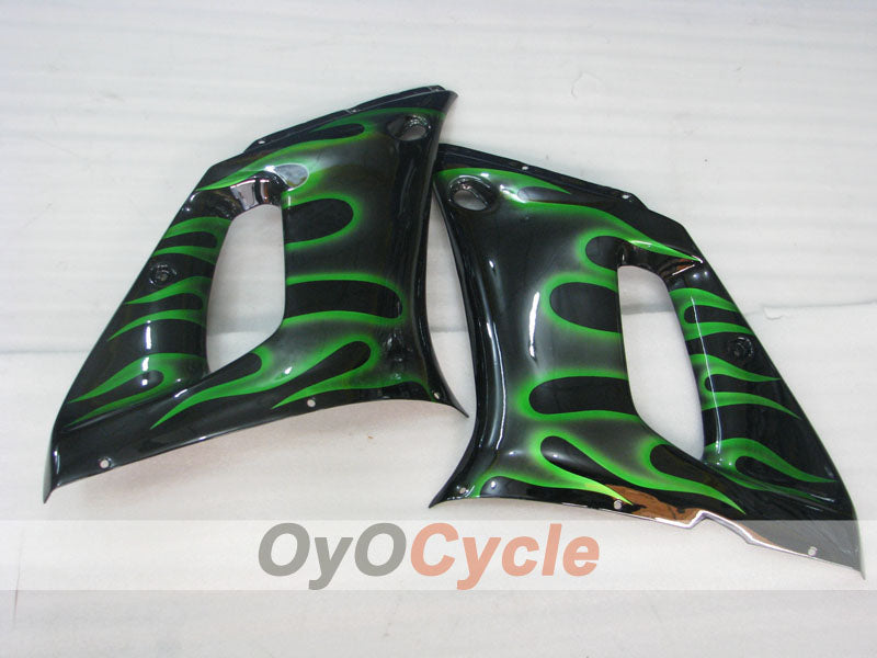 Carenado de inyección para YZF-R6 98-02 - Verde, Negro - Llama #OYO87905977