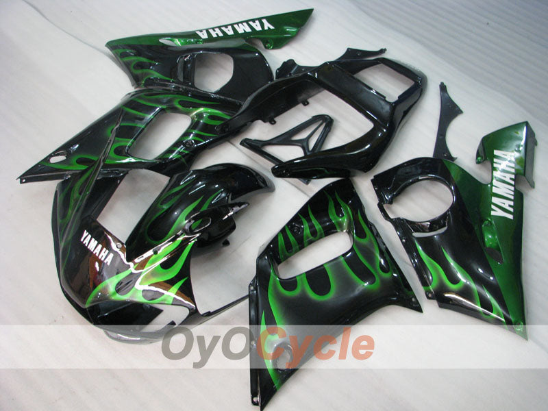 Carenado de inyección para YZF-R6 98-02 - Verde, Negro - Llama #OYO87905977