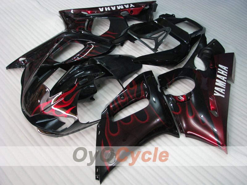 Kit de carenado por inyección para YZF-R6 98-02 - Rojo, Negro - Llama #OYO87905987