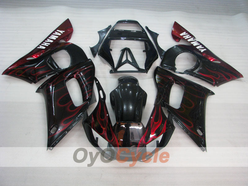 Kit de carenado de inyección para YZF-R6 98-02 - Rojo, Negro - Llama #OYO87905995 Imagen secundaria del producto