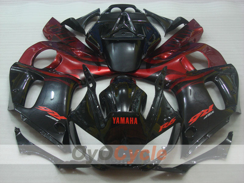 Kit de carenado por inyección para YZF-R6 98-02 - Rojo, Negro - Estilo de fábrica #OYO87905996