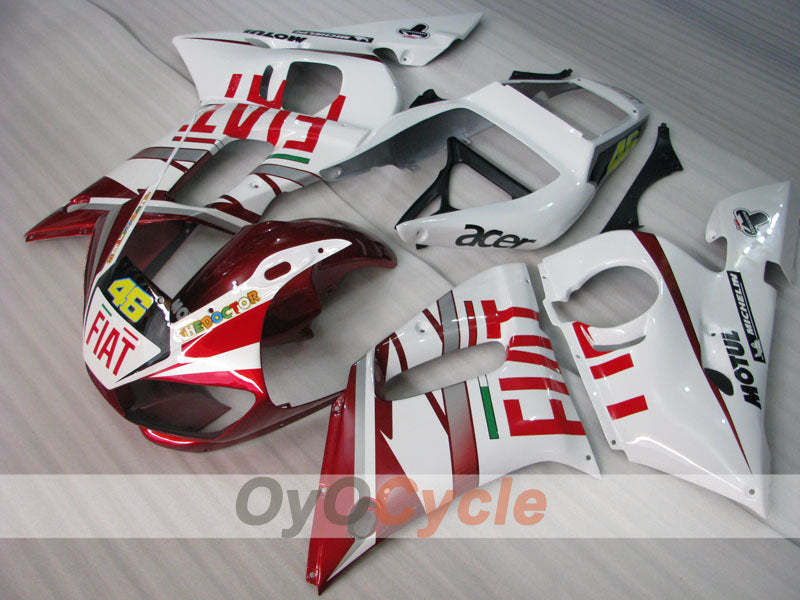 Kit de carenado por inyección para YZF-R6 98-02 - Rojo, Blanco - FIAT #OYO87906004