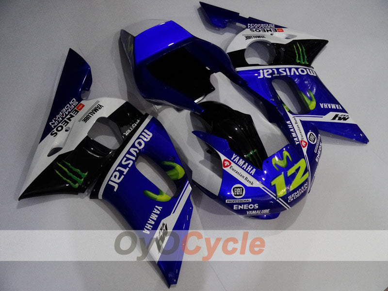 Kit de carenado de inyección para YZF-R6 98-02 - Azul, blanco, negro - Monster #OYO87906006