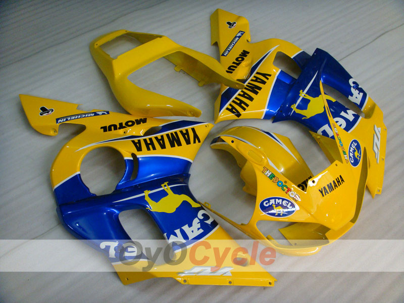 Kit de carenado por inyección para 98-02 YZF-R6 - Amarillo, Azul - Camel, MOTUL #OYO87906007