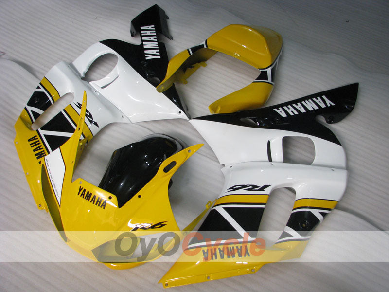 Kit de carenado por inyección para YZF-R6 98-02 - Amarillo, Blanco - Estilo de fábrica #OYO87906013