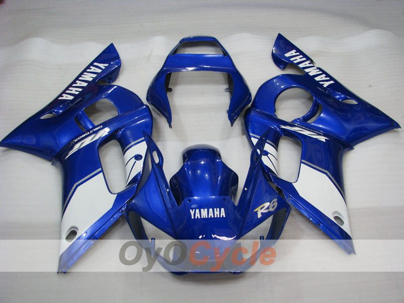 Kit de carenado por inyección para YZF-R6 98-02 - Azul, Blanco - Estilo de fábrica #OYO87906017