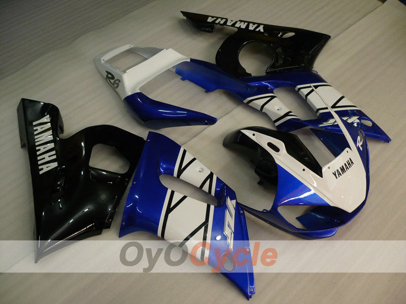 Carenado de inyección para YZF-R6 98-02 - Azul, Blanco - Estilo de fábrica #OYO87906018