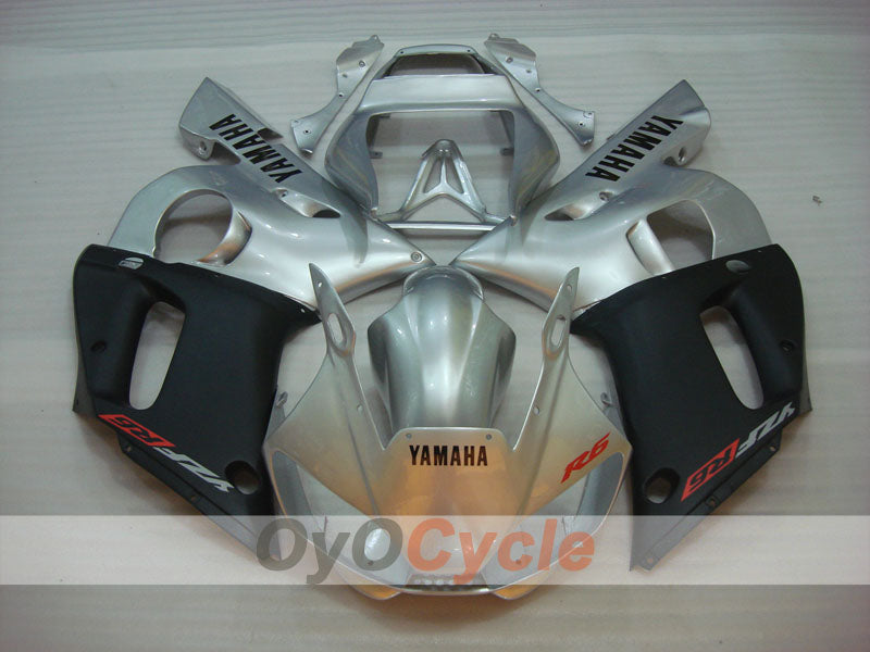 Kit de carenado de inyección para YZF-R6 98-02 - Negro, Plata, Mate - Estilo de fábrica #OYO87906019