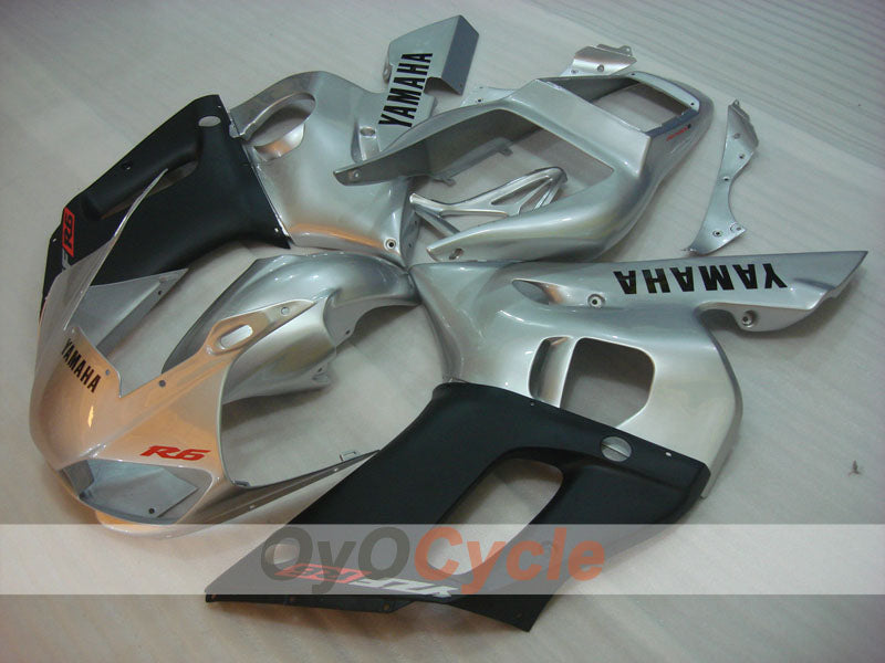 Kit de carenado de inyección para YZF-R6 98-02 - Negro, Plata, Mate - Estilo de fábrica #OYO87906019