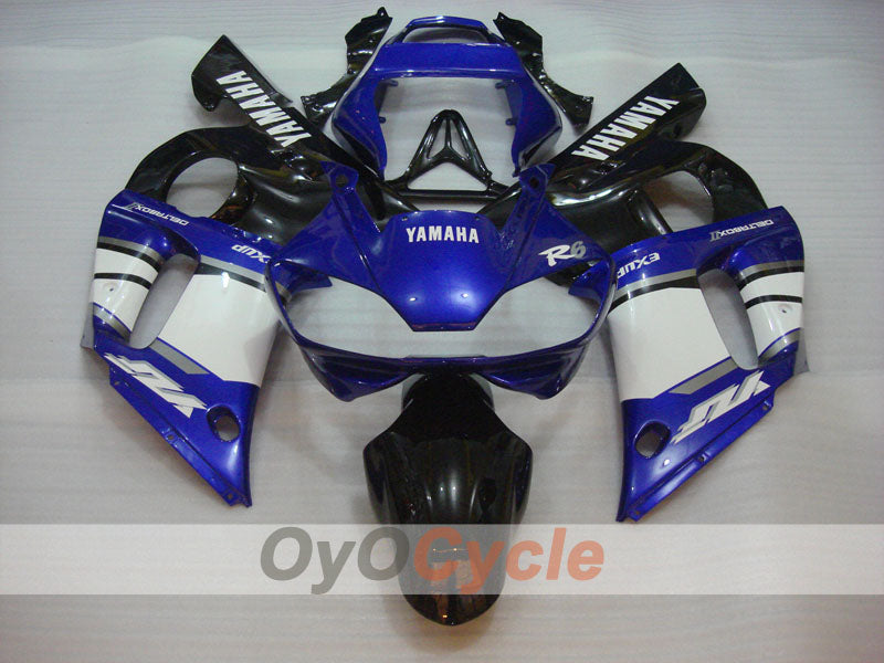 Kit de carenado por inyección para YZF-R6 98-02 - Azul, blanco - Estilo de fábrica #OYO87906020