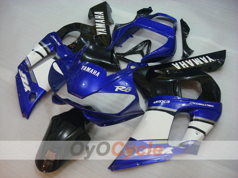 Kit de carenado por inyección para YZF-R6 98-02 - Azul, blanco - Estilo de fábrica #OYO87906020