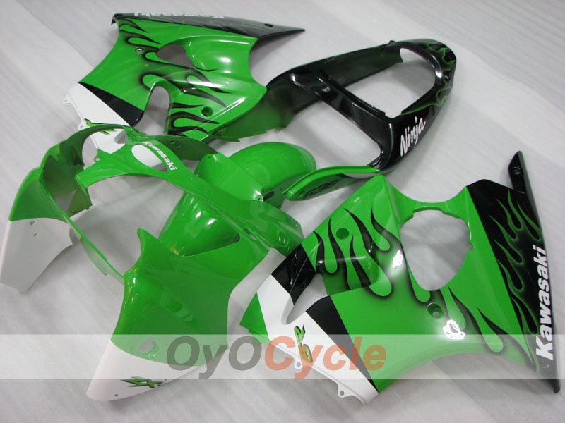 Carenado de inyección para NINJA ZX-6R 00-02 - Verde, Negro - Estilo de fábrica #OYO87906023