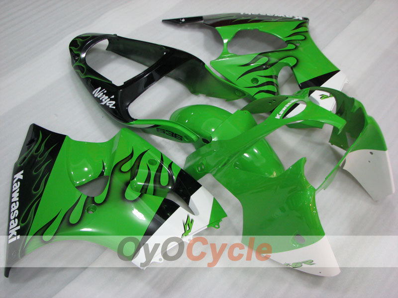 Carenado de inyección para NINJA ZX-6R 00-02 - Verde, Negro - Estilo de fábrica #OYO87906023