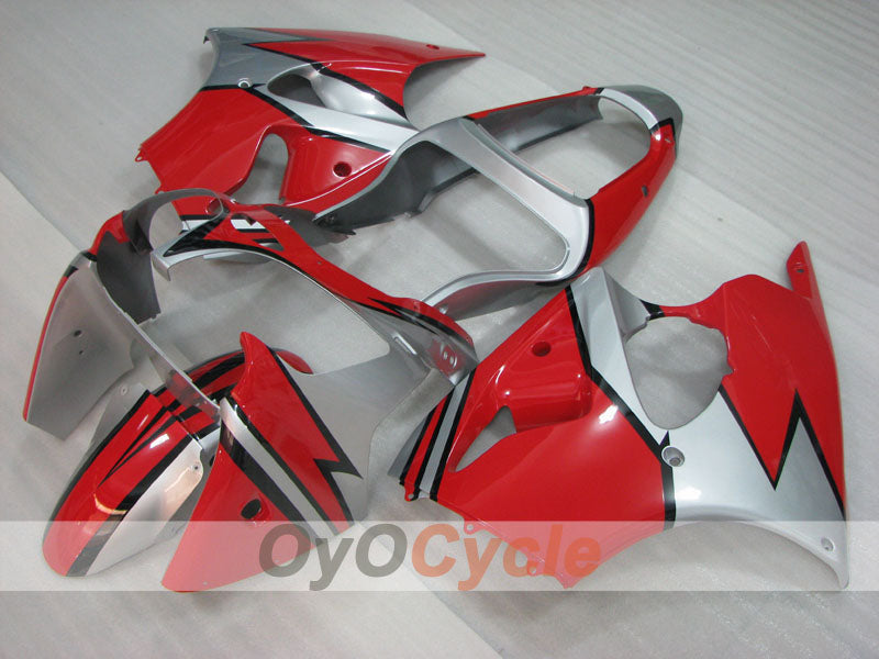 Kit de carenado por inyección para NINJA ZX-6R 00-02 - Rojo, Negro, Plata - Estilo de fábrica #OYO87906024