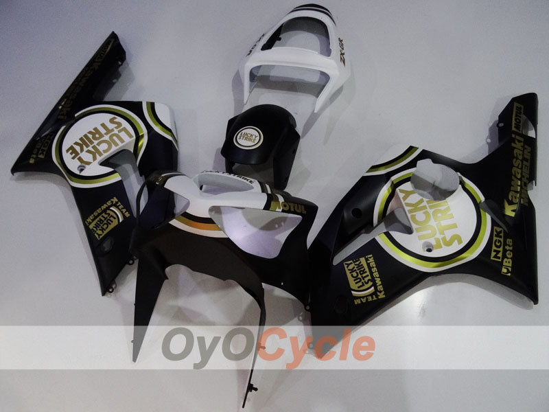 Kit de carenado por inyección para NINJA ZX-6R 03-04 - Blanco, Negro - Lucky Strike #OYO87906041