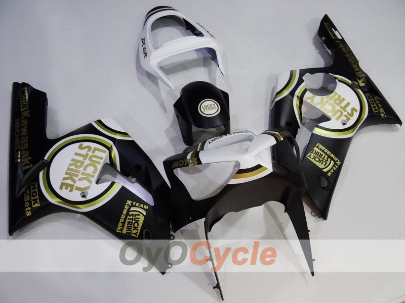 Kit de carenado por inyección para NINJA ZX-6R 03-04 - Blanco, Negro - Lucky Strike #OYO87906041