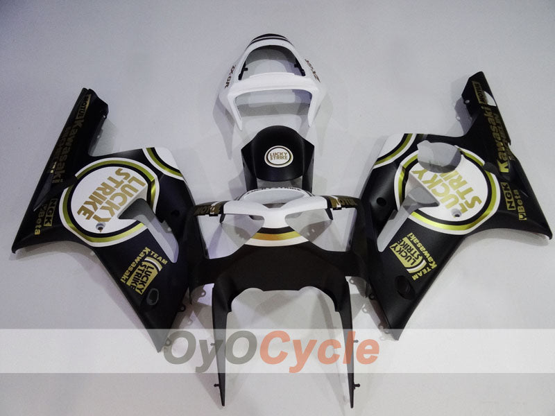 Kit de carenado por inyección para NINJA ZX-6R 03-04 - Blanco, Negro - Lucky Strike #OYO87906041
