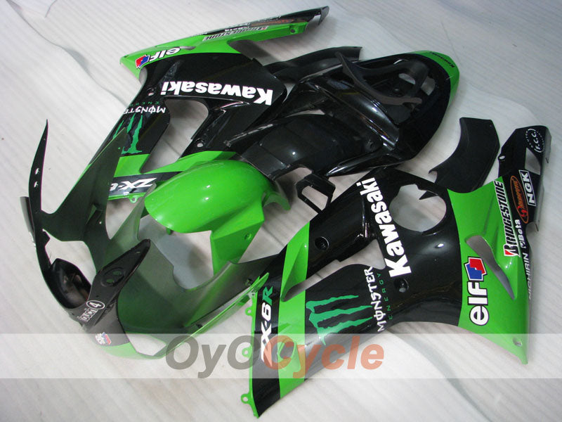 Kit de carenado por inyección para NINJA ZX-6R 03-04 - Verde, Negro - Monster #OYO87906043 Imagen principal del producto