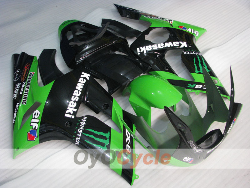 Kit de carenado por inyección para NINJA ZX-6R 03-04 - Verde, Negro - Monster #OYO87906043 Imagen secundaria del producto