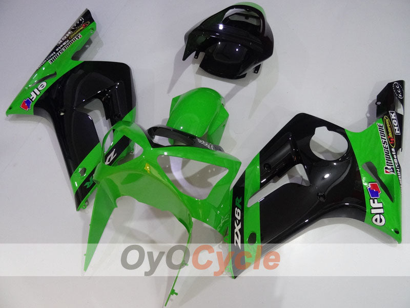 Carenado de inyección para NINJA ZX-6R 03-04 - Verde, Negro - Nakano #OYO87906046 Imagen secundaria del producto