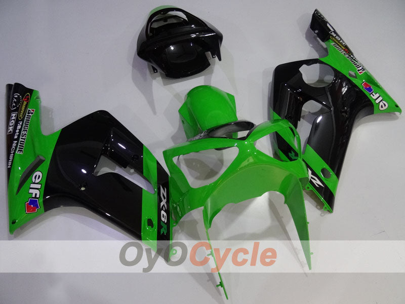 Carenado de inyección para NINJA ZX-6R 03-04 - Verde, Negro - Nakano #OYO87906046 Imagen principal del producto