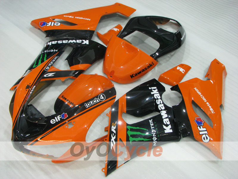 Carenado de inyección para NINJA ZX-6R 05-06 - Naranja, Negro - Monster #OYO87906048
