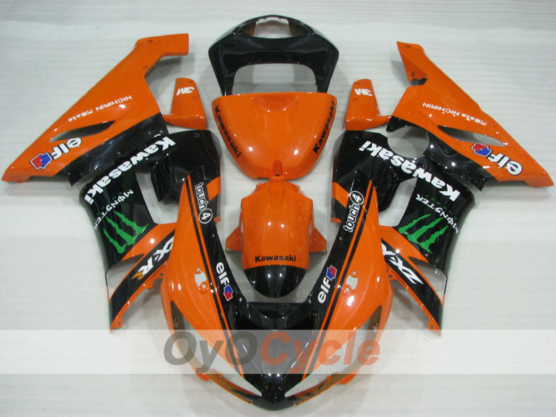 Carenado de inyección para NINJA ZX-6R 05-06 - Naranja, Negro - Monster #OYO87906048