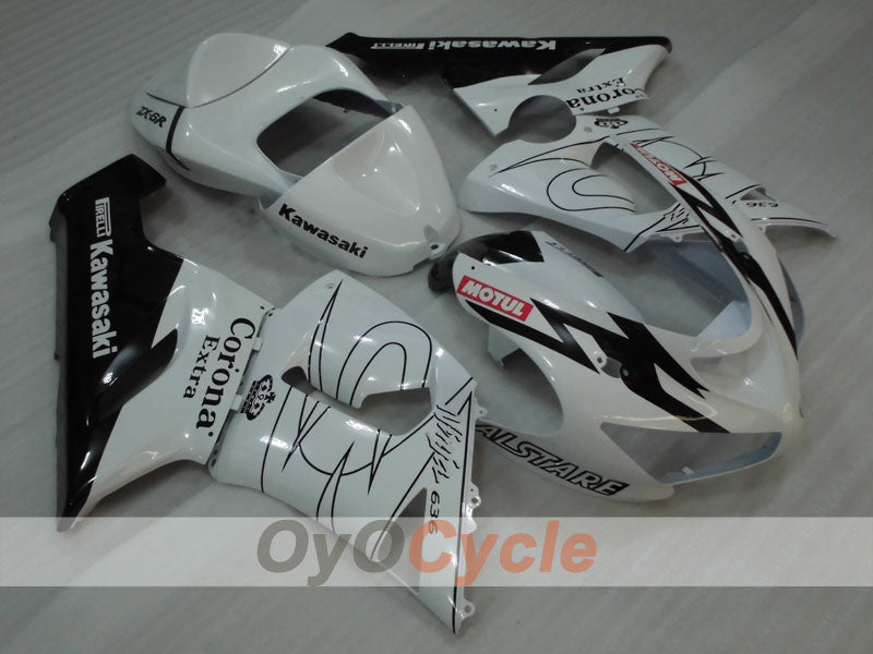 Kit de carenado por inyección para NINJA ZX-6R 05-06 - Blanco, Negro - Corona #OYO87906051 Imagen principal del producto