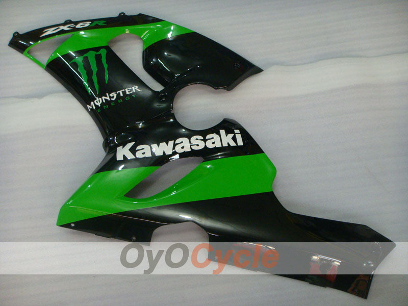 Carenado de inyección para NINJA ZX-6R 05-06 - Verde, Negro - Monster #OYO87906052