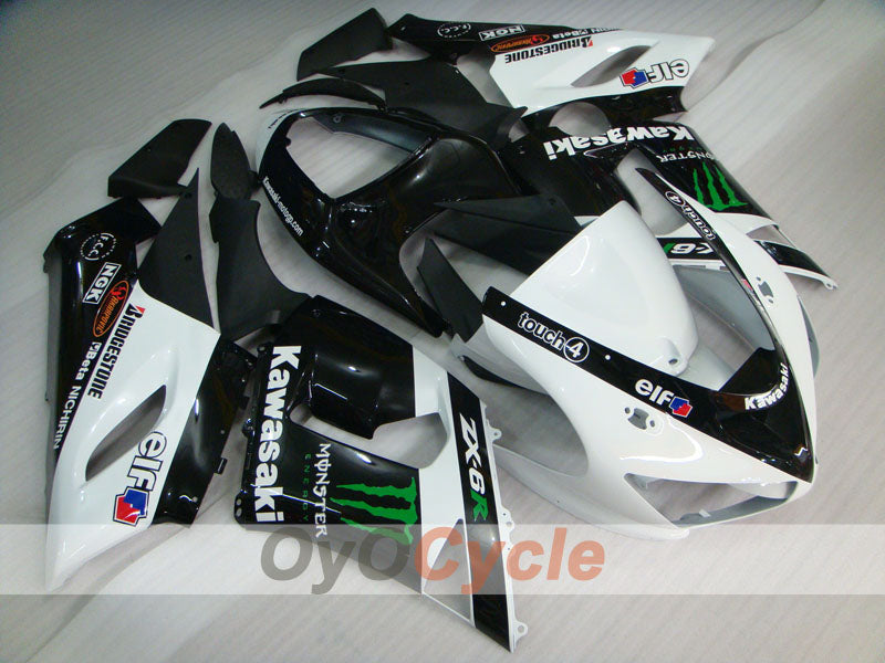 Kit de carenado por inyección para NINJA ZX-6R 05-06 - Blanco, Negro - Monster #OYO87906053 Imagen principal del producto