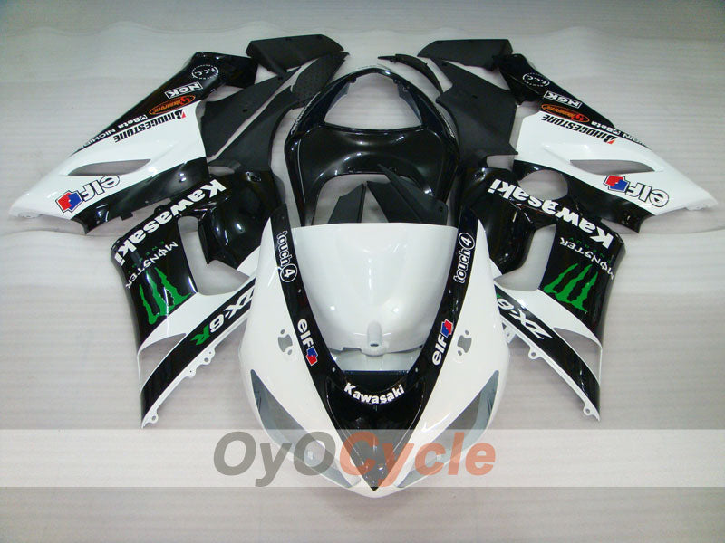 Kit de carenado por inyección para NINJA ZX-6R 05-06 - Blanco, Negro - Monster #OYO87906053 Imagen secundaria del producto