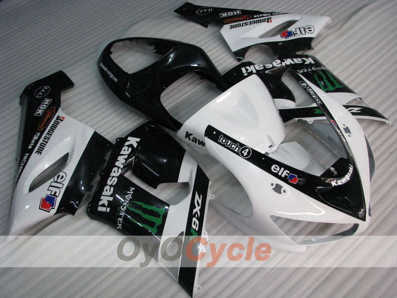 Carenado de inyección para NINJA ZX-6R 05-06 - Blanco, Negro - Monster #OYO87906054 Imagen principal del producto