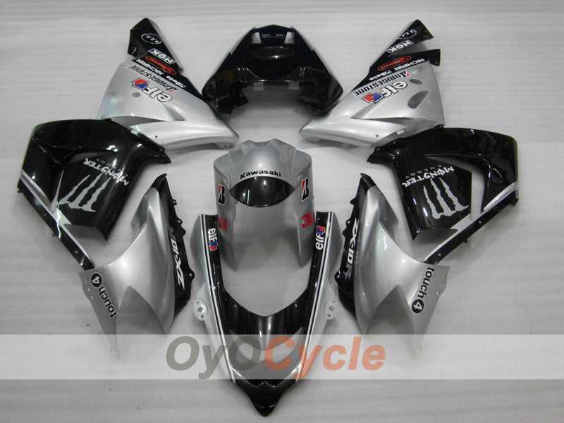 Kit de carenado de inyección para NINJA ZX-10R 04-05 - Negro, Plata - Monster #OYO87906086 Imagen secundaria del producto
