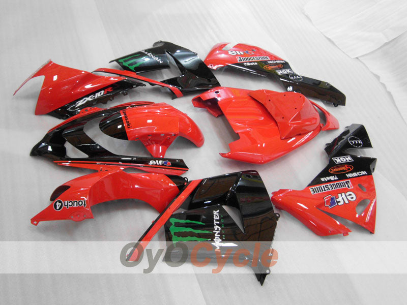 Kit de carenado de inyección para NINJA ZX-10R 04-05 - Rojo, Negro - Monster #OYO87906087 Imagen principal del producto