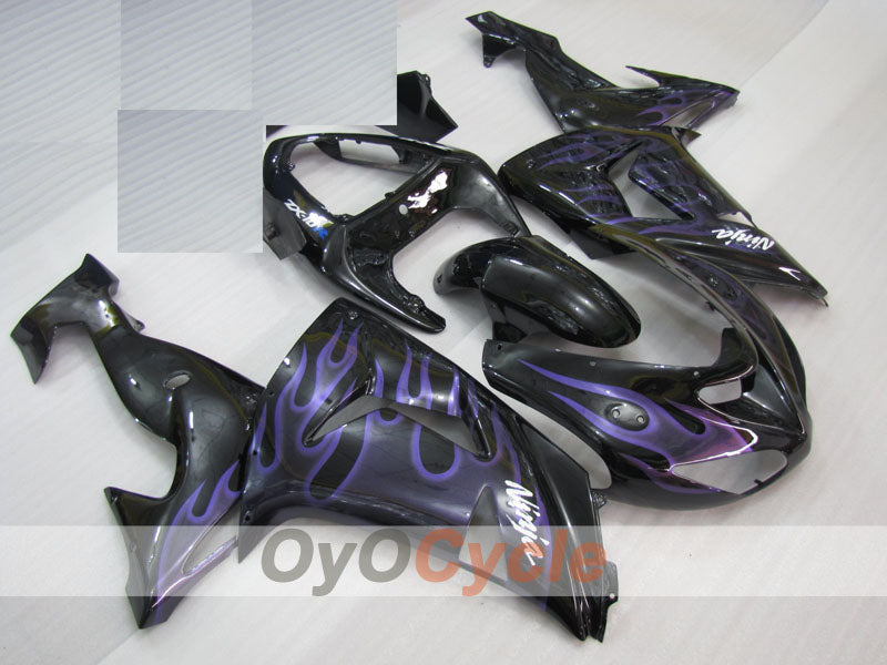 Kit de carenado por inyección para NINJA ZX-10R 06-07 - Morado, Negro - Llama #OYO87906096