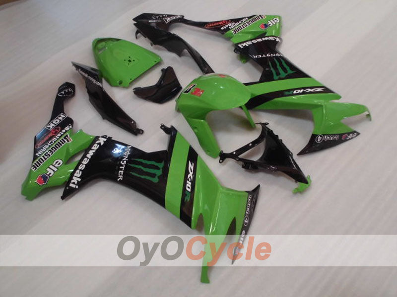 Kit de carenado de inyección para NINJA ZX-10R 08-10 - Verde, Negro - Monster #OYO87906106 Imagen principal del producto