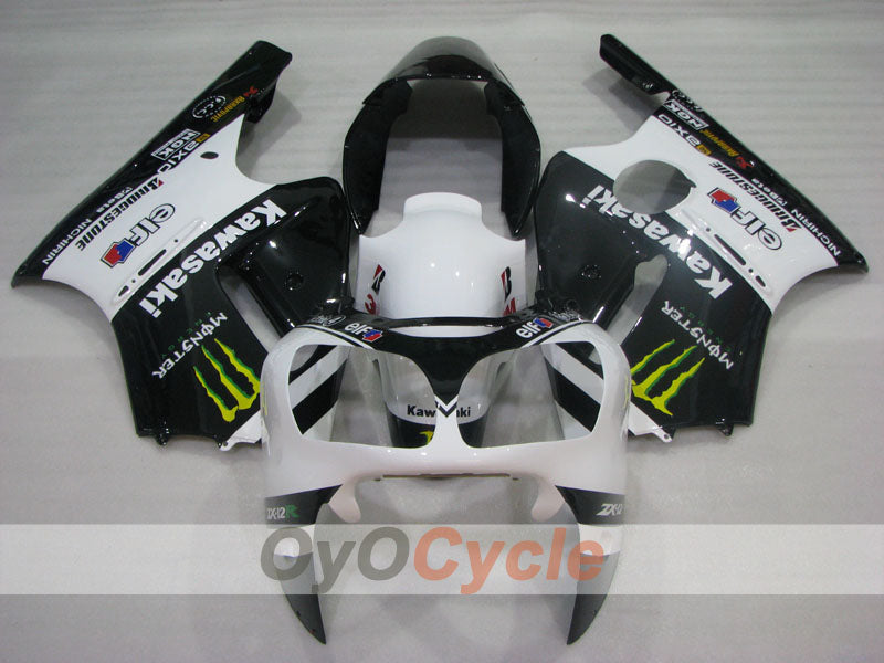 Carenado de inyección para NINJA ZX-12R 00-01 - Blanco, Negro - Monster #OYO87906116