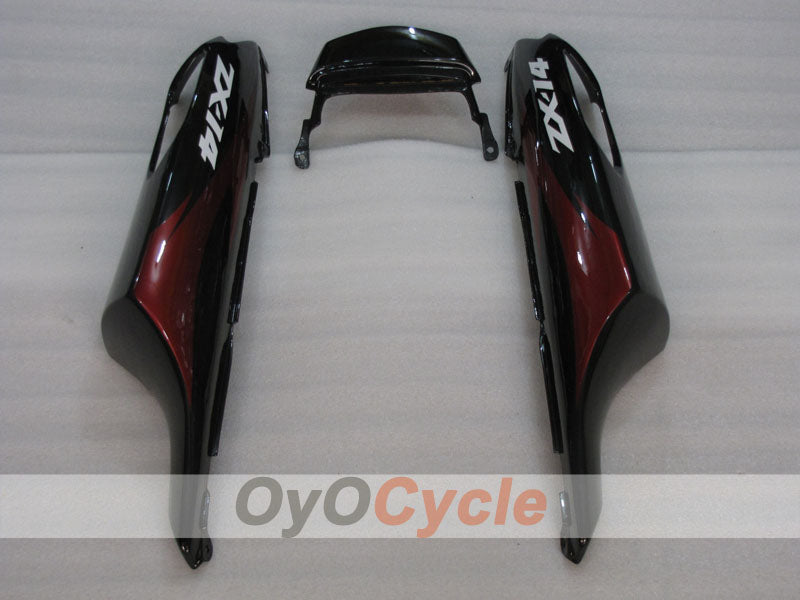 Carenado de inyección para NINJA ZX-14R 06-11 - Color Rojo Vino, Negro - Estilo de fábrica #OYO87906126