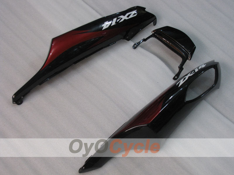 Carenado de inyección para NINJA ZX-14R 06-11 - Color Rojo Vino, Negro - Estilo de fábrica #OYO87906126