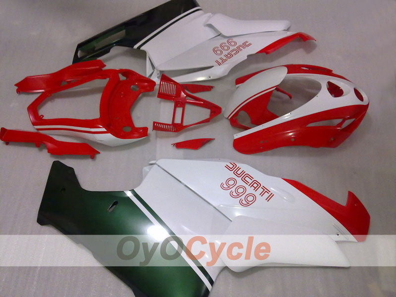 Kit de carenado de inyección para Ducati 999 03-04 - Verde militar, rojo, blanco - Estilo de fábrica #OYO87906137 Imagen principal del producto