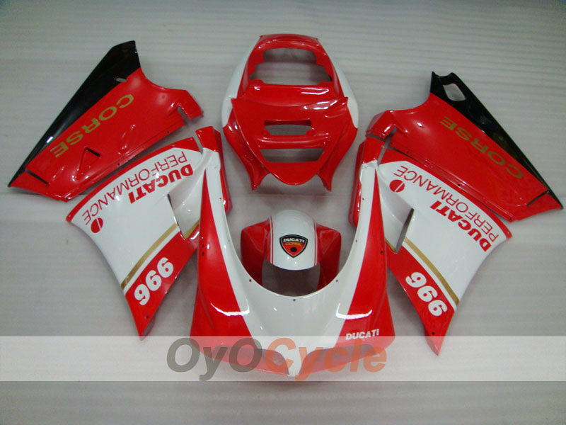 Kit de carenado por inyección para Ducati 996 del 99-02 - Rojo, Blanco - Rendimiento #OYO87906151
