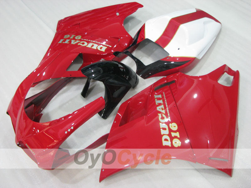 Kit de carenado por inyección para Ducati 916 de 94-98 - Rojo, Blanco - Estilo de fábrica #OYO87906175