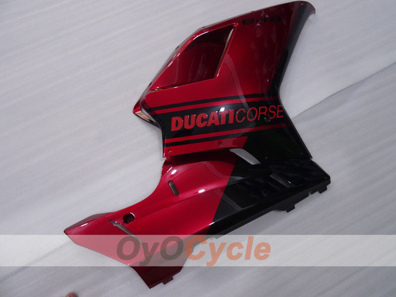 Kit de carenado por inyección para Ducati 848 08-13 - Color Vino Tinto, Negro - Estilo de Fábrica #OYO87906205