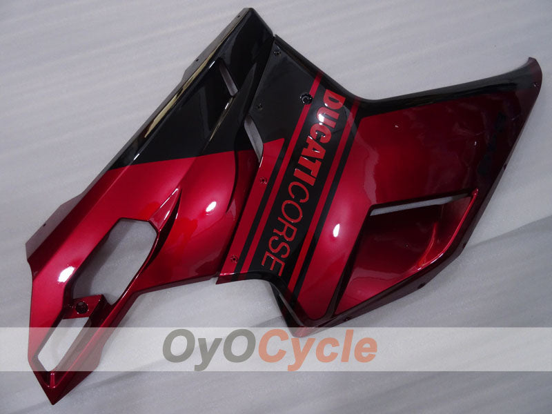 Kit de carenado por inyección para Ducati 848 08-13 - Color Vino Tinto, Negro - Estilo de Fábrica #OYO87906205