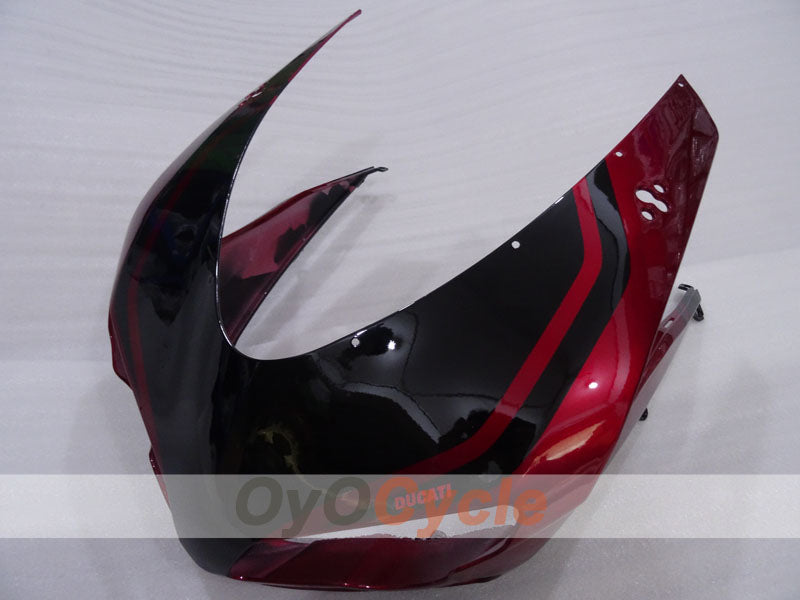 Kit de carenado por inyección para Ducati 848 08-13 - Color Vino Tinto, Negro - Estilo de Fábrica #OYO87906205