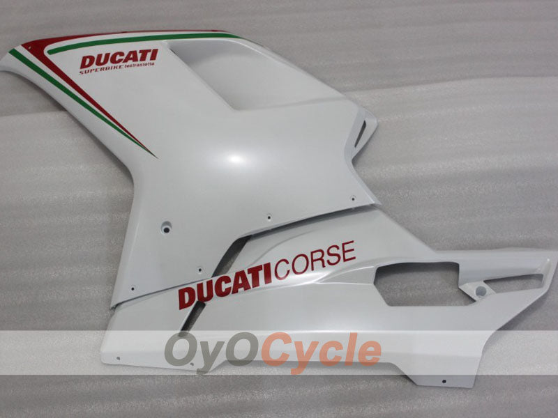 Kit de Carenado por Inyección para Ducati 848 08-13 - Rojo, Blanco - Estilo de Fábrica #OYO87906209