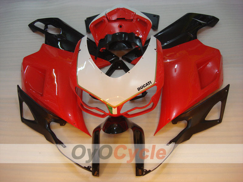 Carenado de inyección para Ducati 848 08-13 - Rojo, Blanco, Negro - Estilo de fábrica #OYO87906212