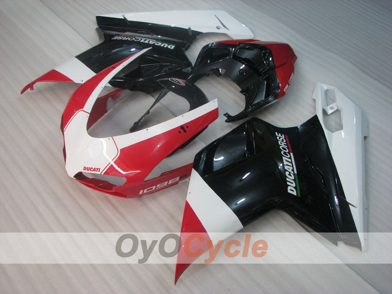 Kit de carenado por inyección para Ducati 1098 07-09 - Rojo, Blanco, Negro - Estilo de fábrica #OYO87906225 Imagen principal del producto