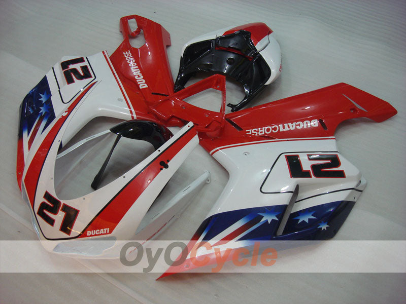 Kit de carenado por inyección para Ducati 1098 07-09 - Rojo, Blanco - Estilo de fábrica #OYO87906227 Imagen principal del producto
